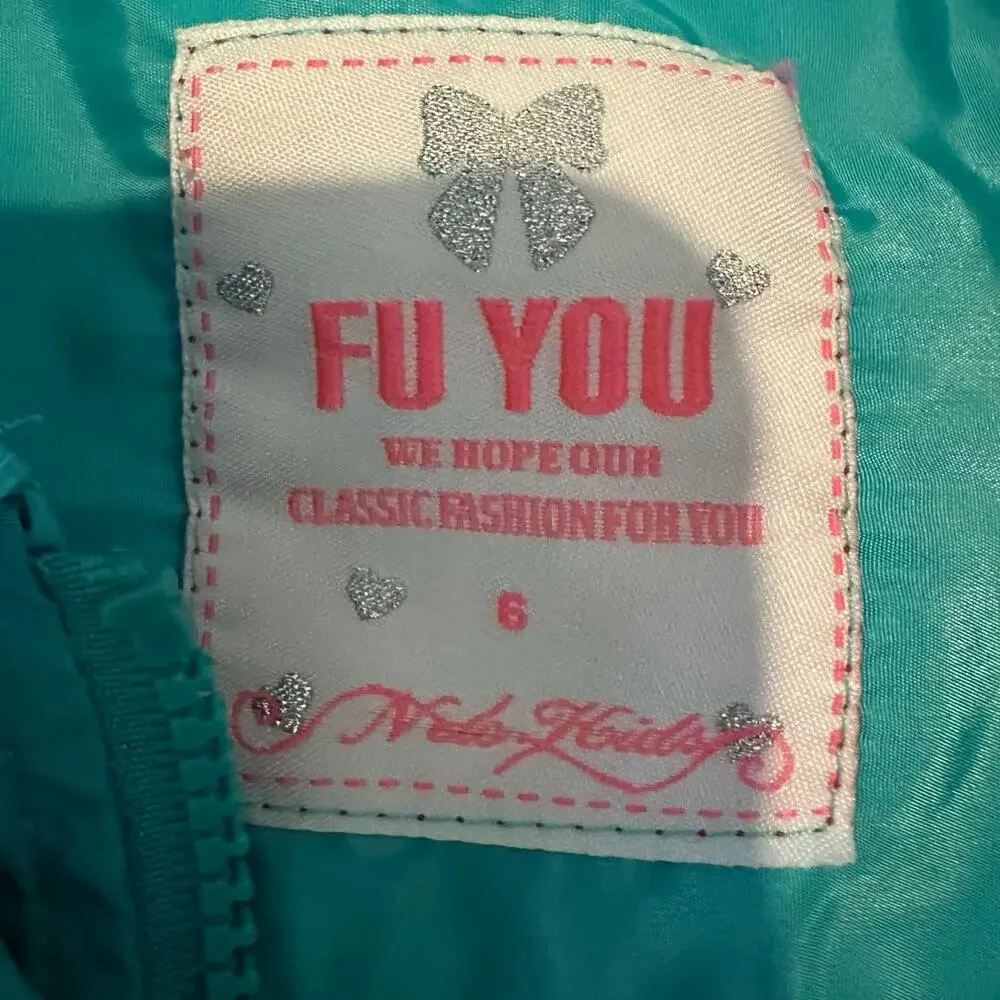 Girls size 6 wind breaker coat FU You brand